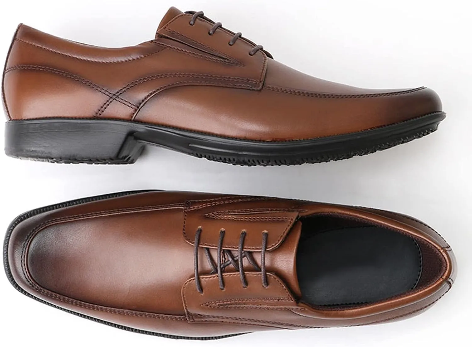HINDOLA Men's Oxford Dress Leather Shoes Anti-Slip Breathable Commuting Business Shoes Classic Wedding Shoes