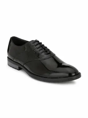 Hitz Men's Black Leather Lace up Formal Shoes