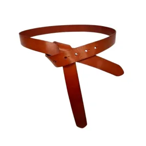 IVY - Women's Tan Leather Belt with Stud Closure