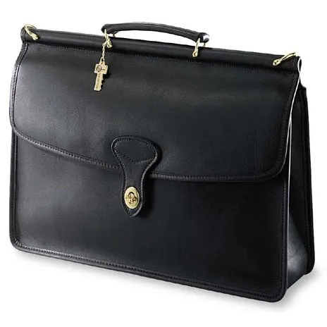 Jack Georges University Collection 2452 Single gusset flap over w/wood dowel & turnlock