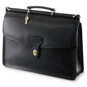 Jack Georges University Collection 2452 Single gusset flap over w/wood dowel & turnlock