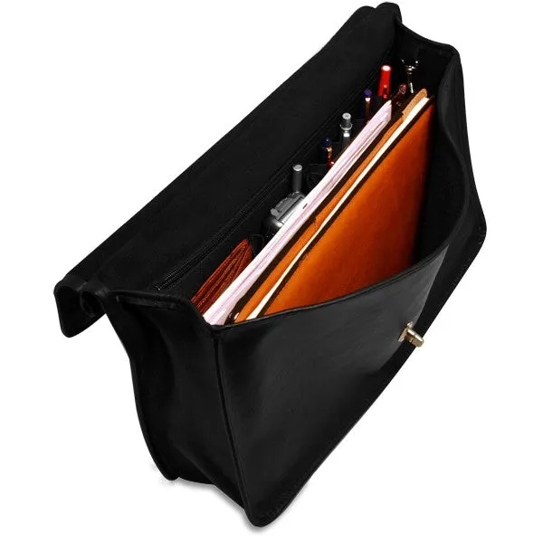 Jack Georges University Collection 2452 Single gusset flap over w/wood dowel & turnlock