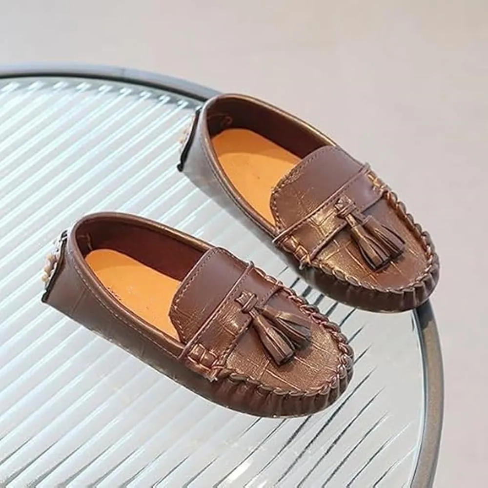Kids Shoes Mokassin Boy's Girl's Loafers Baby Leather Boat Shoes Non Slip Flat Shoes Soft Shoes