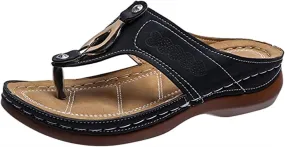 Ladmiple Sandalias para Mujer Elegantes, Sandals Women Orthopedic Open Toe Sandals Retro Anti-Slip Breathable Sandals