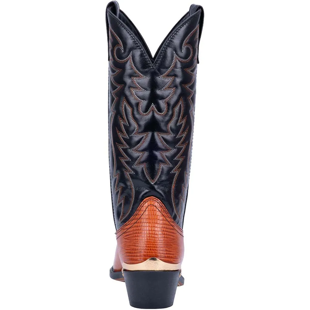 Laredo Peanut & Brown Lizard Print Leather Boots