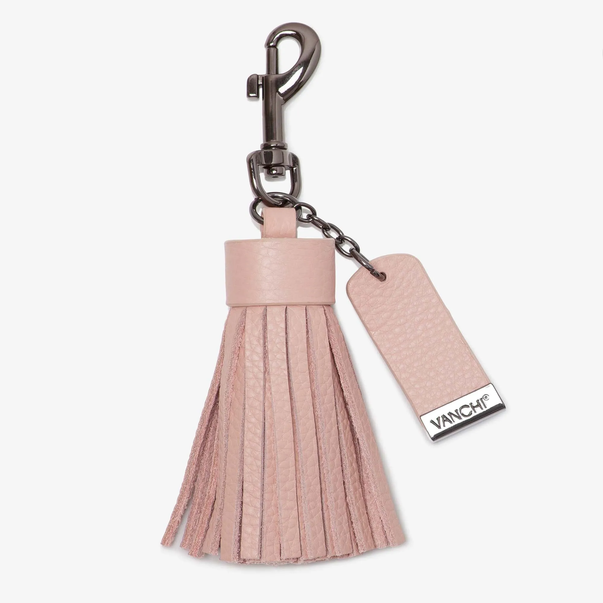 Leather Key Ring/ Bag Tassel  Black Mini Card Wallet