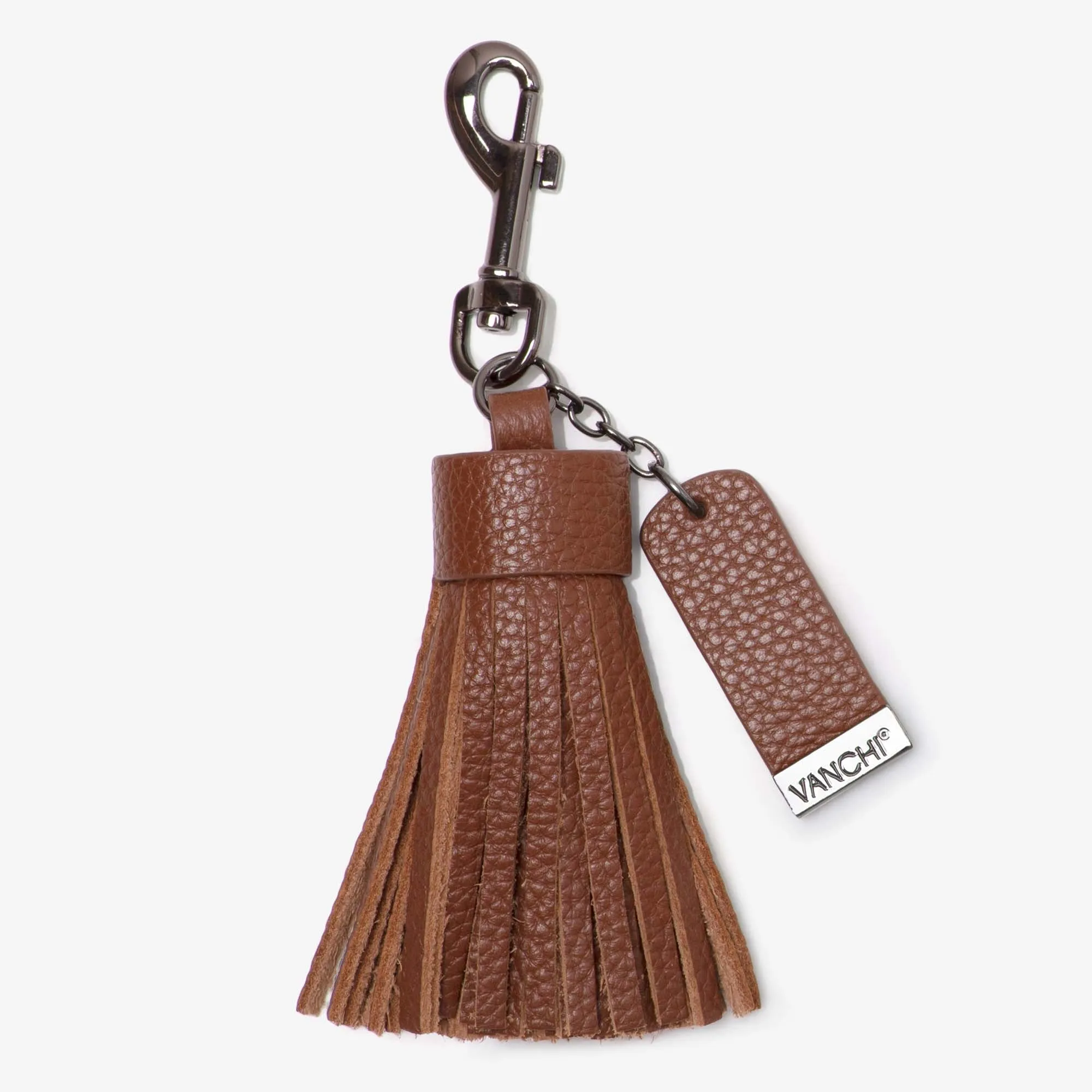 Leather Key Ring/ Bag Tassel  Black Mini Card Wallet