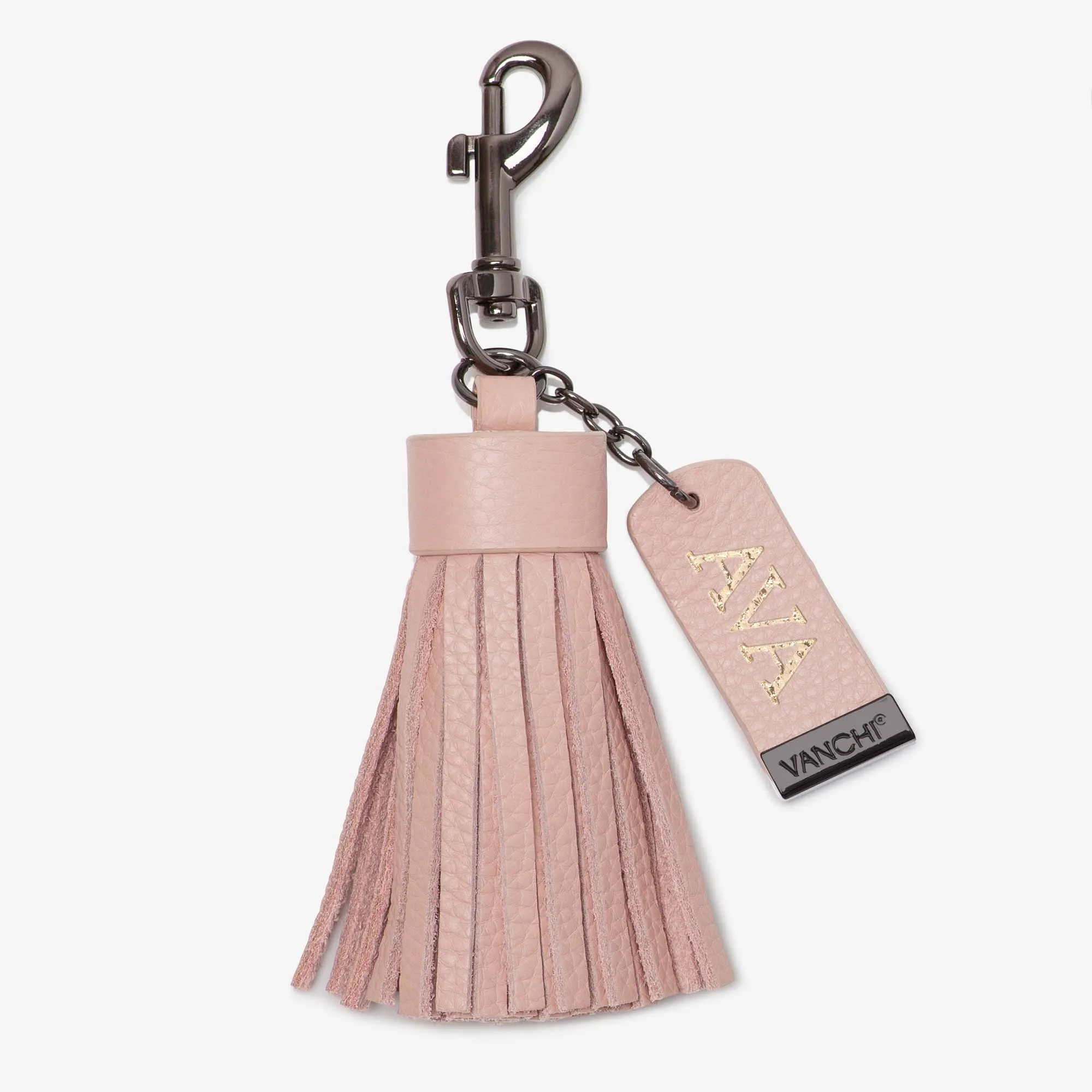 Leather Key Ring/ Bag Tassel  Black Mini Card Wallet
