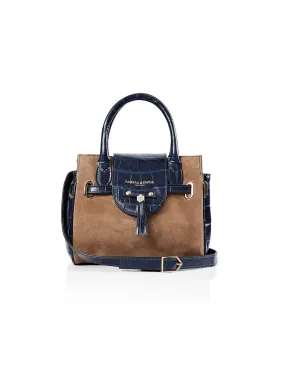 The Mini Windsor Handbag - Limited Edition Tan & Navy Croc