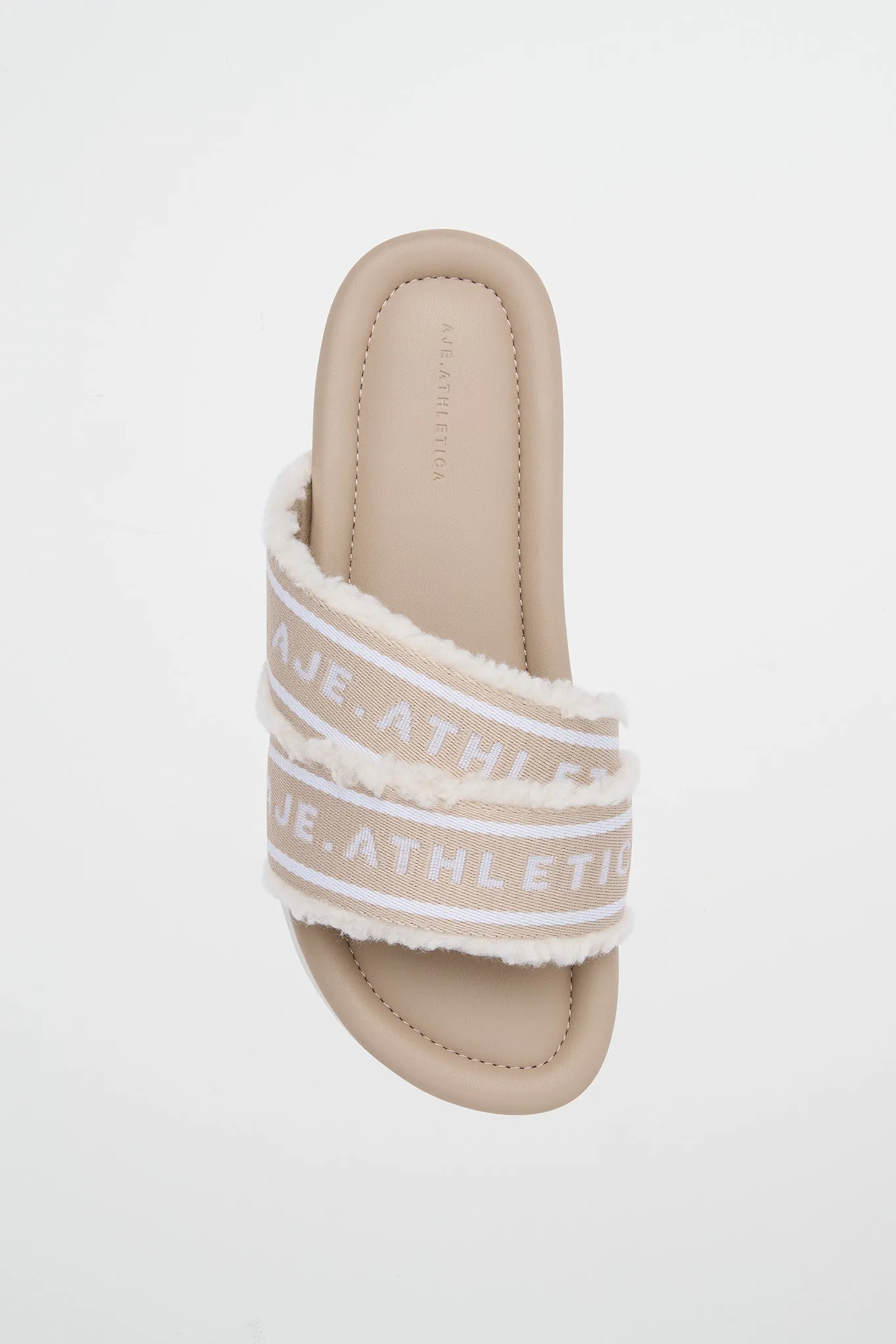 Logotape Shearling Slides 938