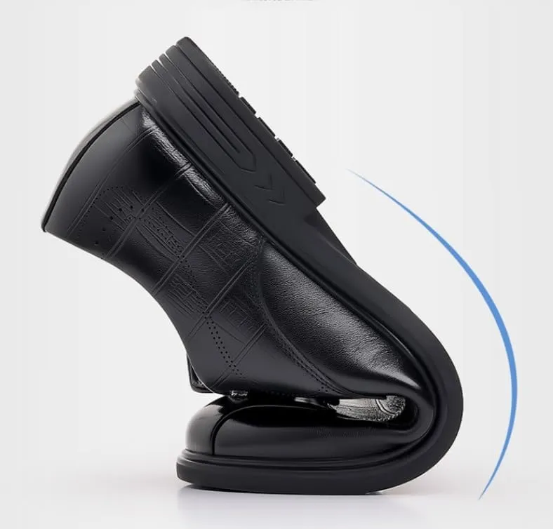 Men's Genuine Leather Oxford Shoes Men Classic Pointed Toe Dress Shoes Comfortable Lace-Up Derby Shoes for Men(10)