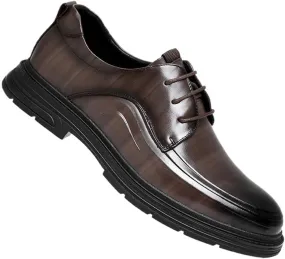 Men’s Leather Oxford Dress Shoes Formal Business Lace Up Loafers Round Toe Comfortable Non Slip Classic Tuxedo Office Wedding Shoes for Men Workwear