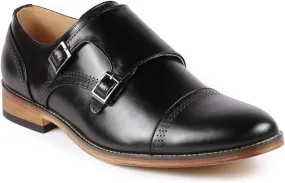 Metrocharm MC134 Men's Double Monk Strap Cap Toe Slip On Oxford Dress Shoes