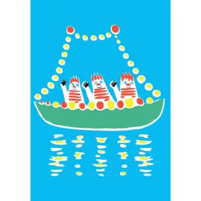 Mini Greeting Card Party Boat