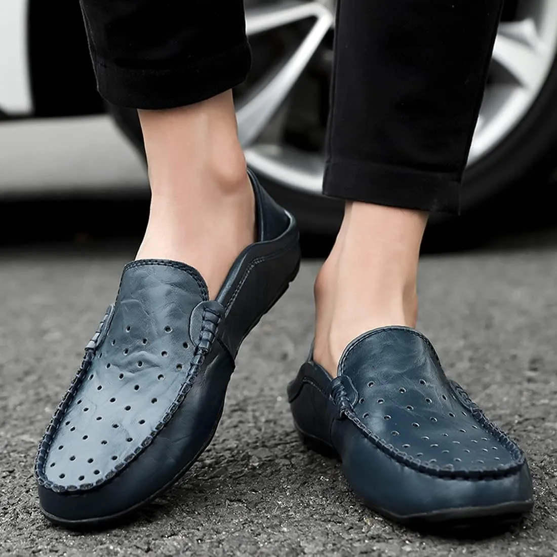 Minishion Men Loafers Shoes Breathable Summer Dress Shoes 20139#