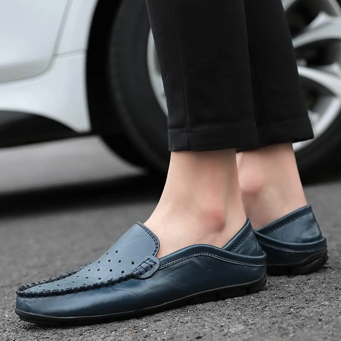 Minishion Men Loafers Shoes Breathable Summer Dress Shoes 20139#