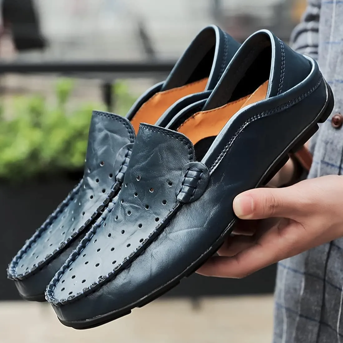 Minishion Men Loafers Shoes Breathable Summer Dress Shoes 20139#