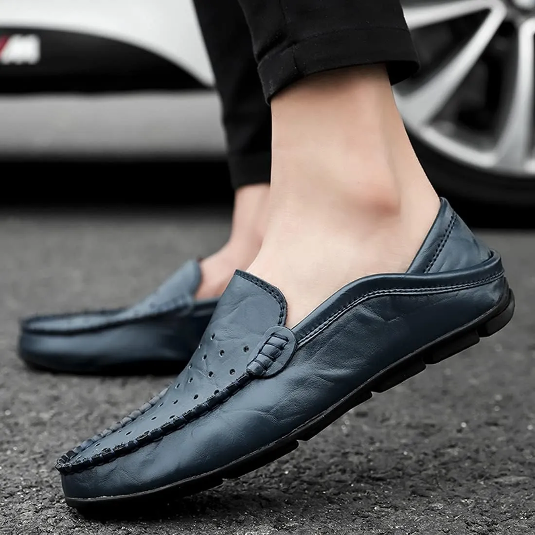 Minishion Men Loafers Shoes Breathable Summer Dress Shoes 20139#