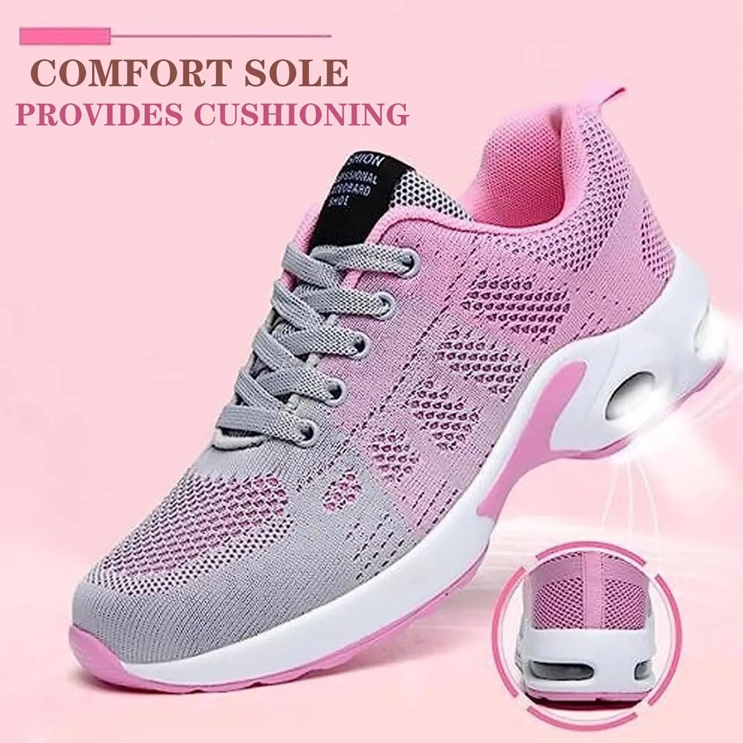 Musabela Orthopedic Shoes for Women, Air Cushion Mesh Breathable Sneaker Shoes, Comfortable Orthopedic Shoes for Your Feet, Mesh Casual Breathable Knit Air Cushion Shoes