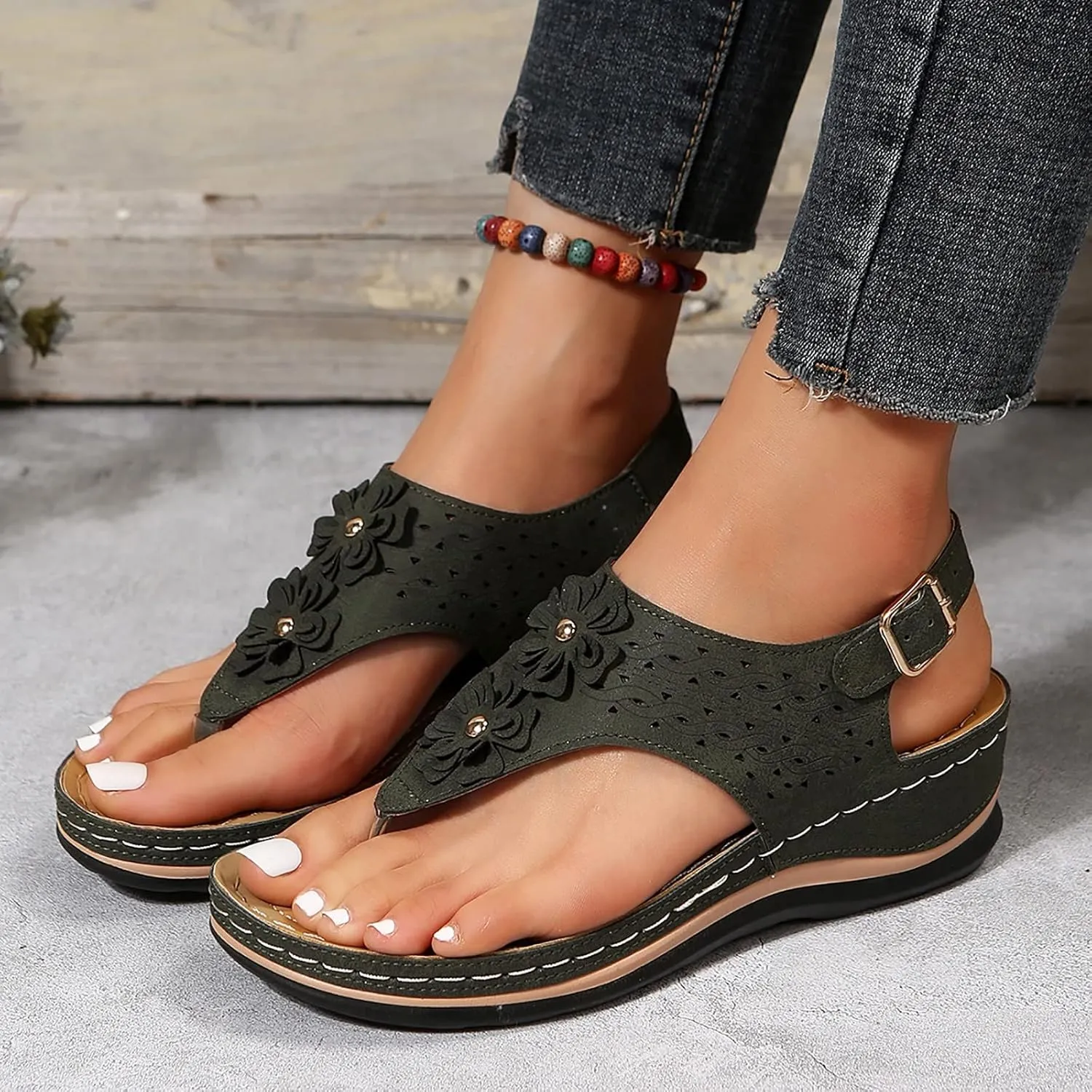 Orthopedic Sandals for Women Wide Orthopedic Womens Slides with Arch Support Sandalias De Mujer Orthopedic Leather Flip Flops Women Orthopedic Leather Sandals for Women Arch Support