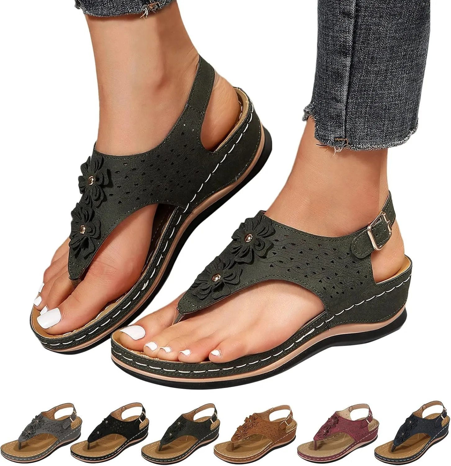 Orthopedic Sandals for Women Wide Orthopedic Womens Slides with Arch Support Sandalias De Mujer Orthopedic Leather Flip Flops Women Orthopedic Leather Sandals for Women Arch Support