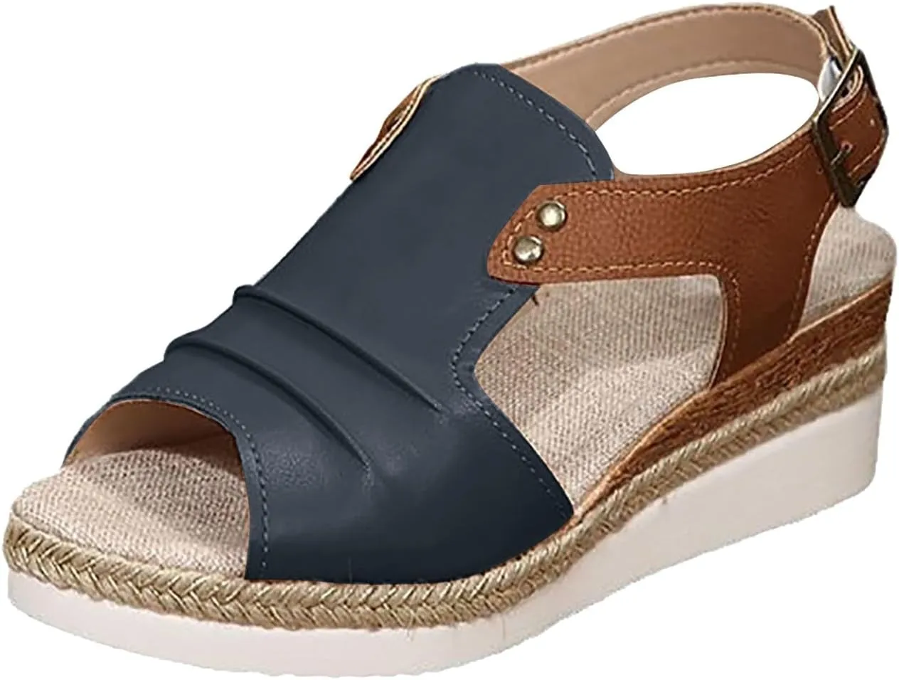 Orthopedic Wedge Sandals for Women Summer Dressy StrappySandals Open Toe Leather Sandals Casual Vacation Beach Shoes