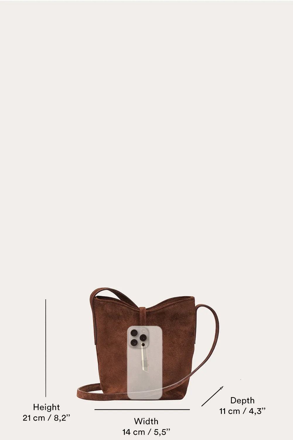 Penne Mini Bucket Black Suede