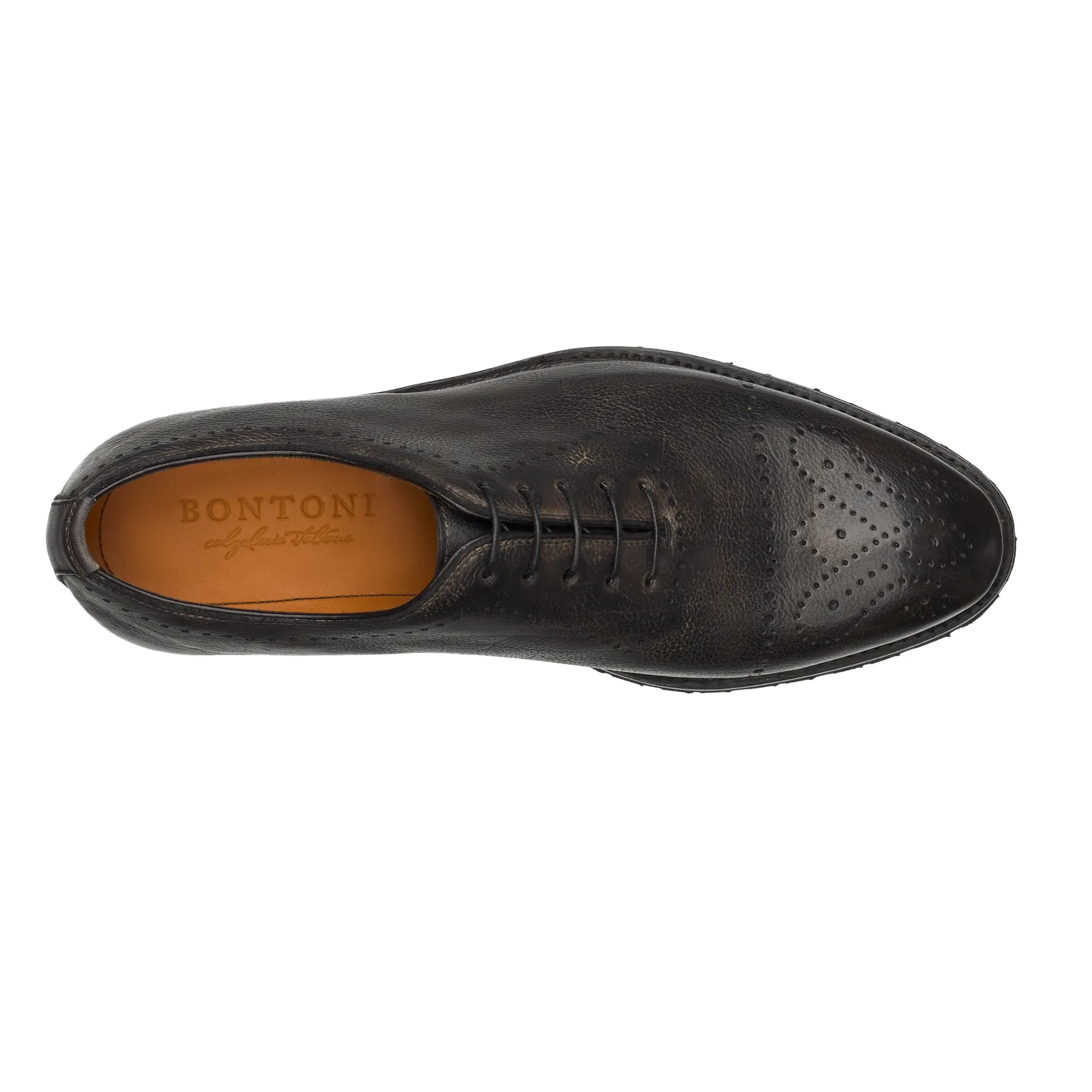 "Brera" Five-Eyelet Oxford with Perforated Cap Toe and Medallion