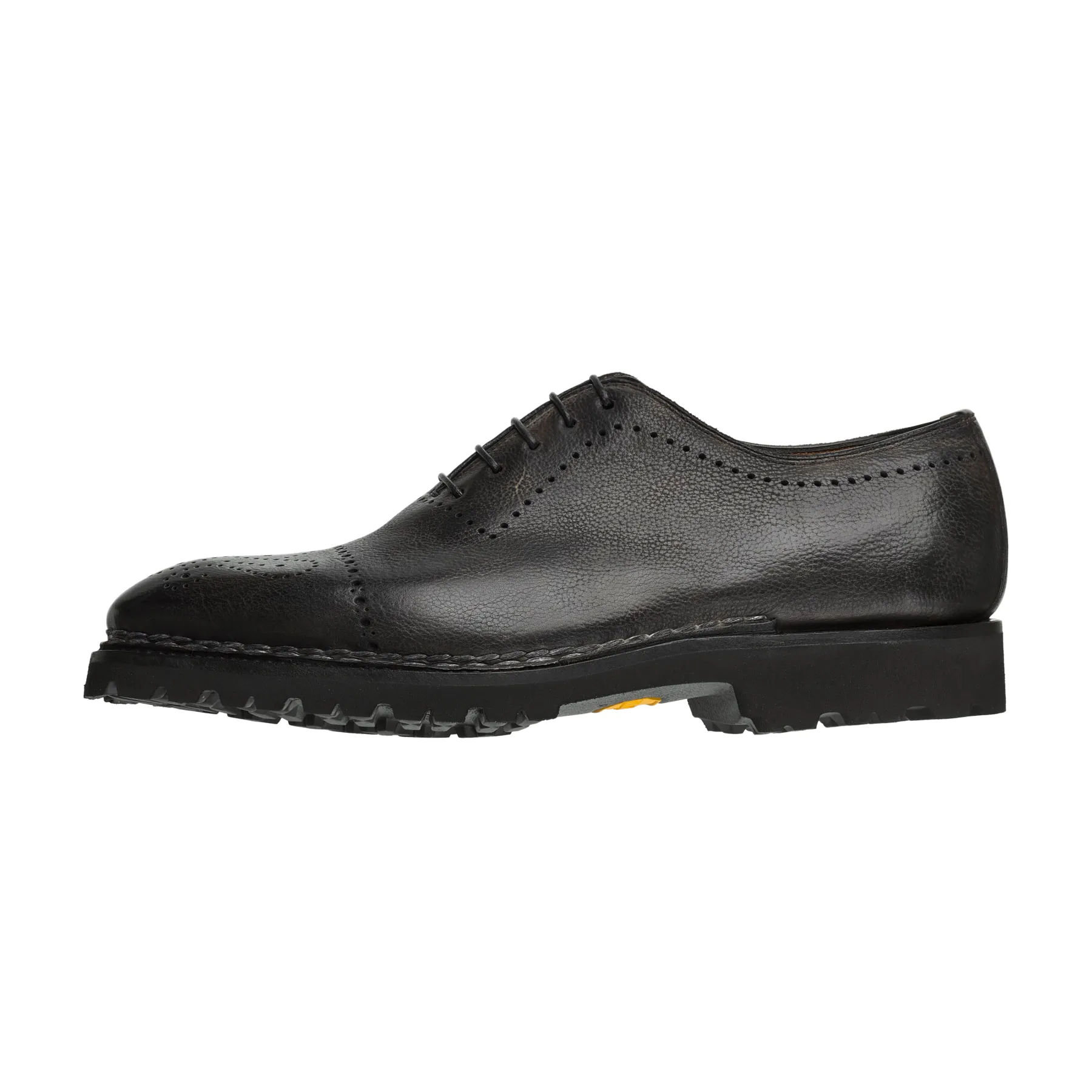 "Brera" Five-Eyelet Oxford with Perforated Cap Toe and Medallion