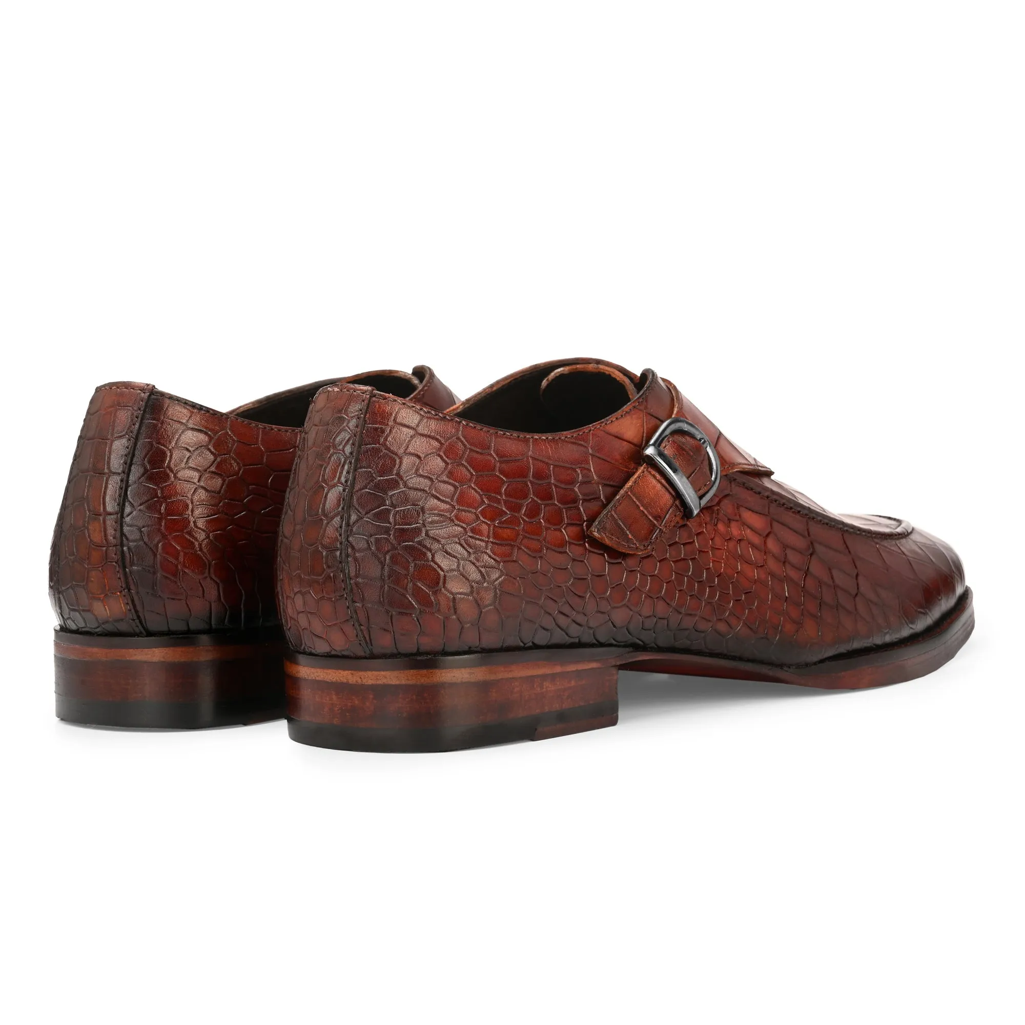 Regent Newsberry: Brown Single Monk Strap Shoe