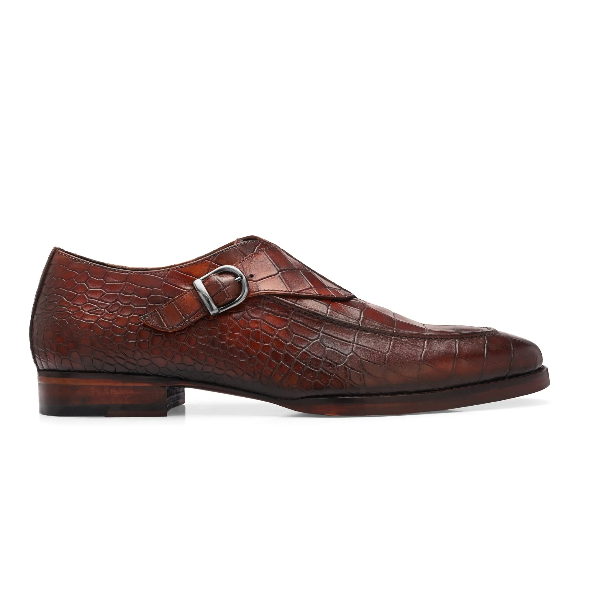 Regent Newsberry: Brown Single Monk Strap Shoe