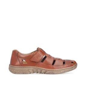 Rieker Mens Leather Sandals Brown Closed Toe 03578-24 sale