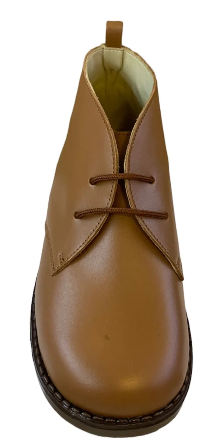 Shawn & Jeffery Tan Roble Lace up Leather Booties