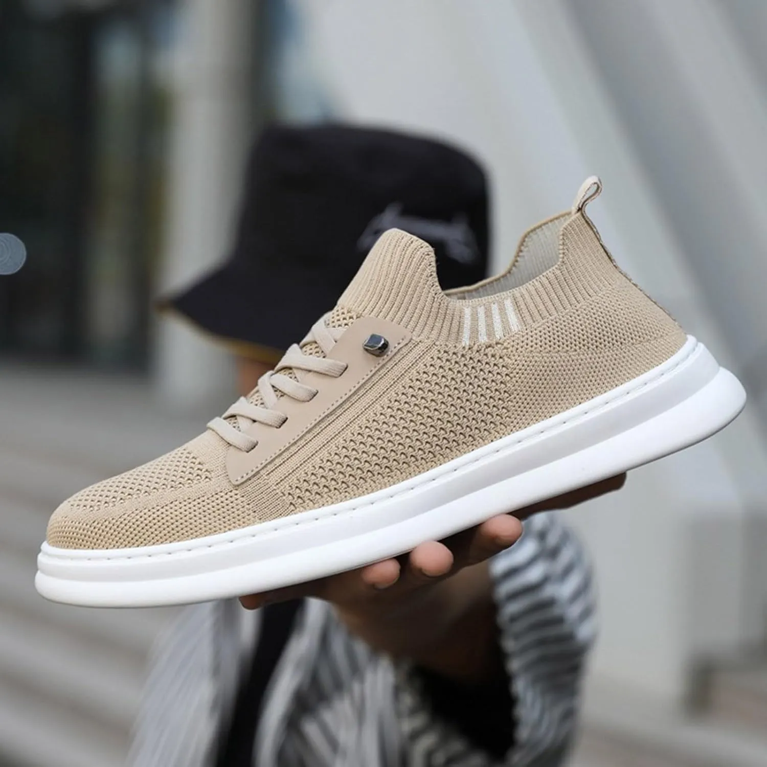 Stretch Men's Shoes Loafers & Slip-Ons Fashion Summer Autumn Men Sneakers Fly Woven Mesh Breathable Slip On