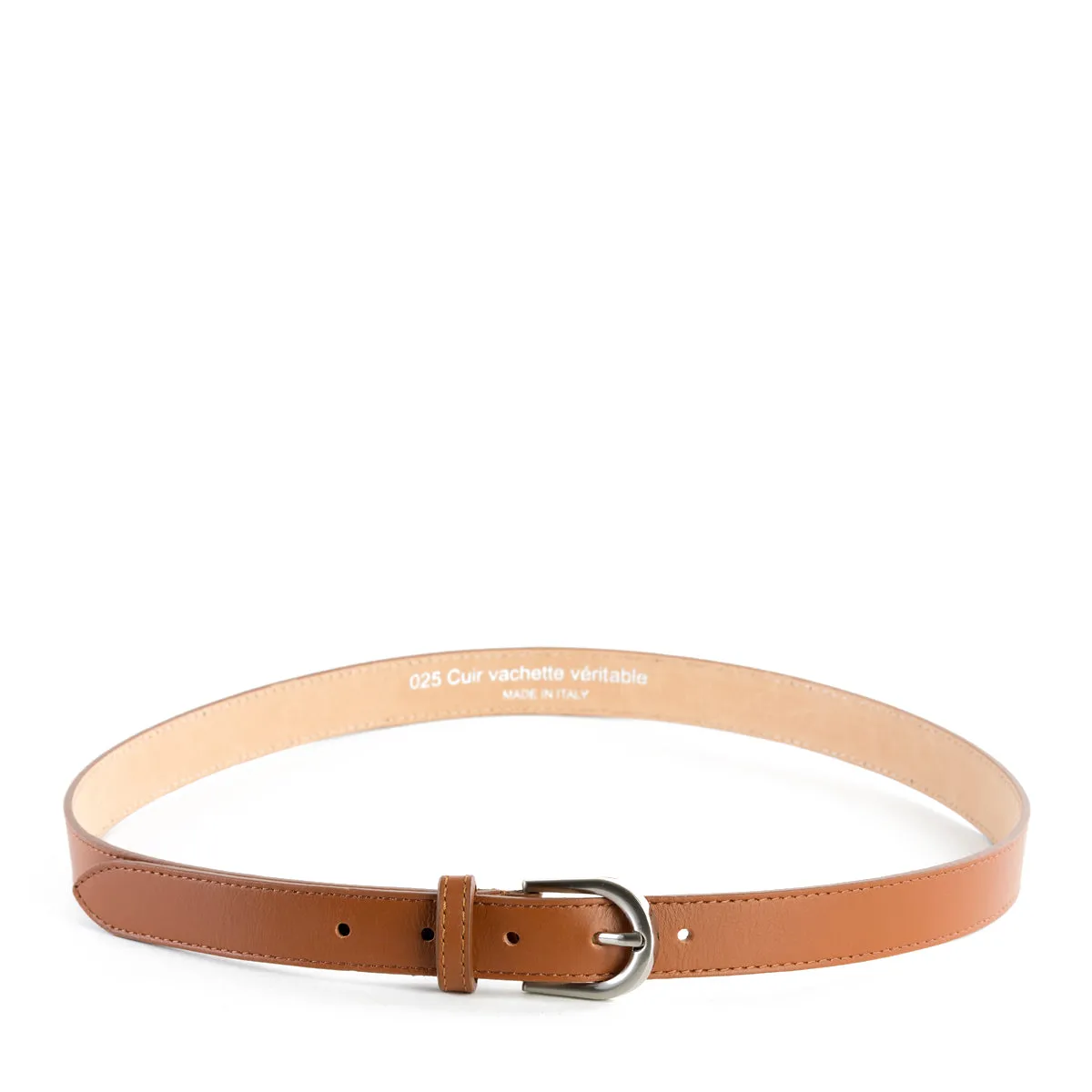 Tan Real Italian Leather Narrow Belt Pack of Two