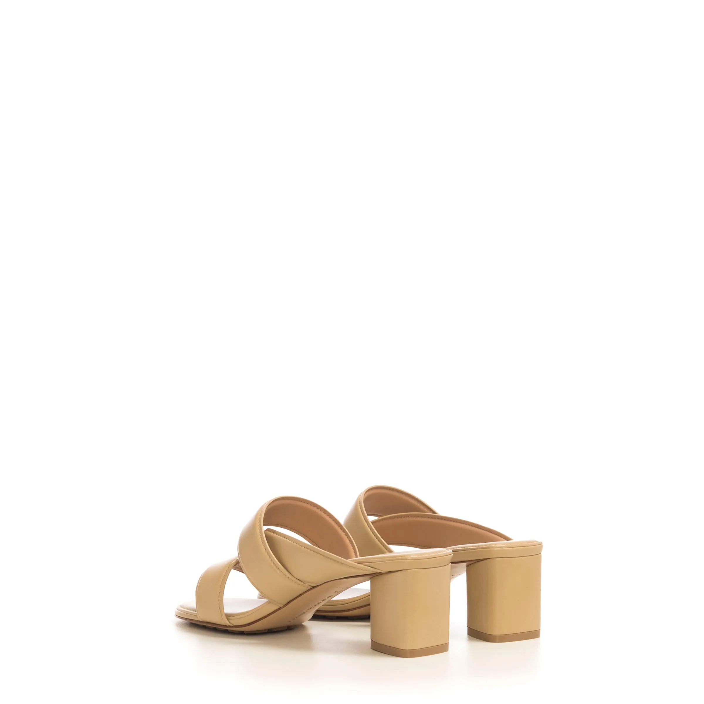 The Band Sandals In Almond Cane Sugar Calf leather