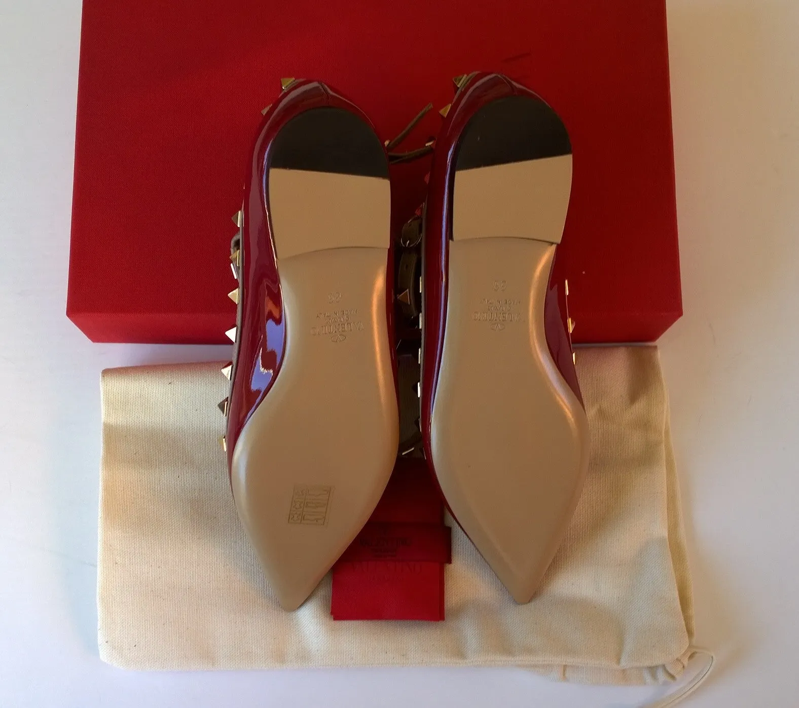 Valentino Garavani Dark Red Patent Flats sale pumps burgundy rubino shoes