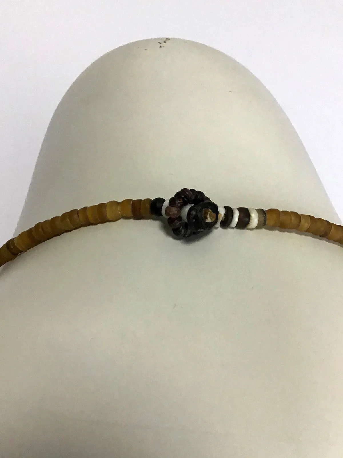 Vintage Beaded Shell Woven Collar Necklace