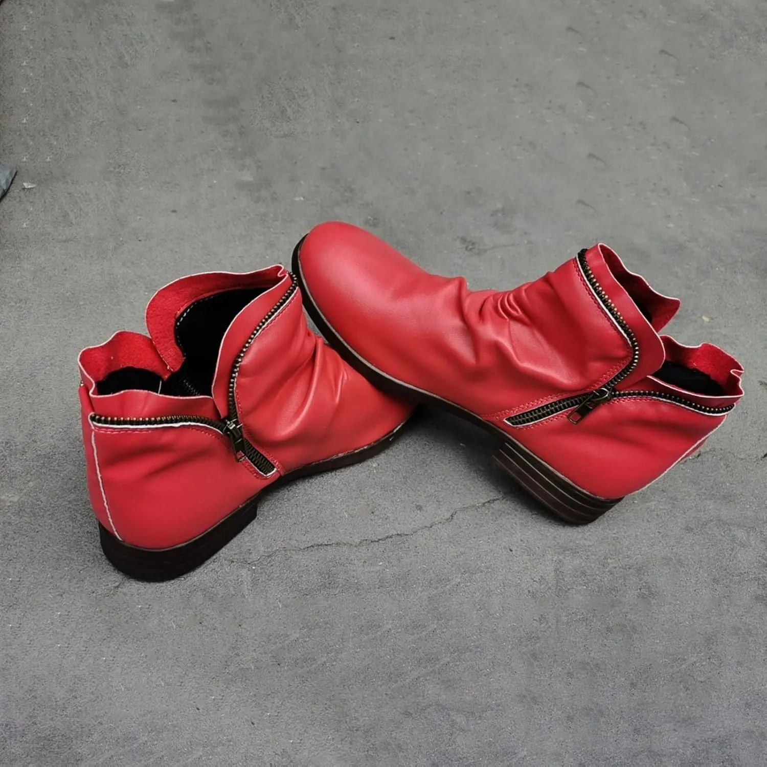 Womens Black Leather Booties And Ankle Boots Extra Wide Width Women's Ankle Boots Slip On Low Heel Booties for Women Open Toe Taupe Booties for Women Wide Width Red Booties Women Ankle Boots Wedges