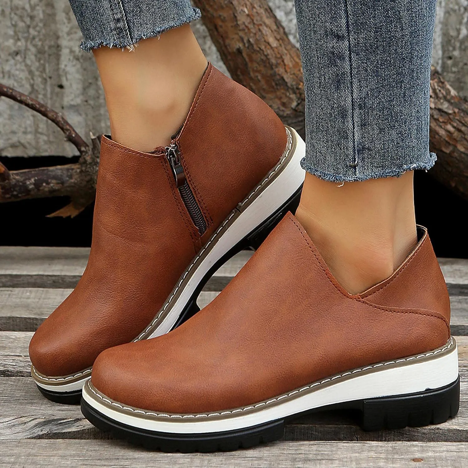 Womens Booties Low Heel Black Western Boots Women Womens Wide Ankle Boots Chelsea Boots Women Ankle Boots Men Work Black Leather Ankle Boots for Women Pointed Toe Low Heel