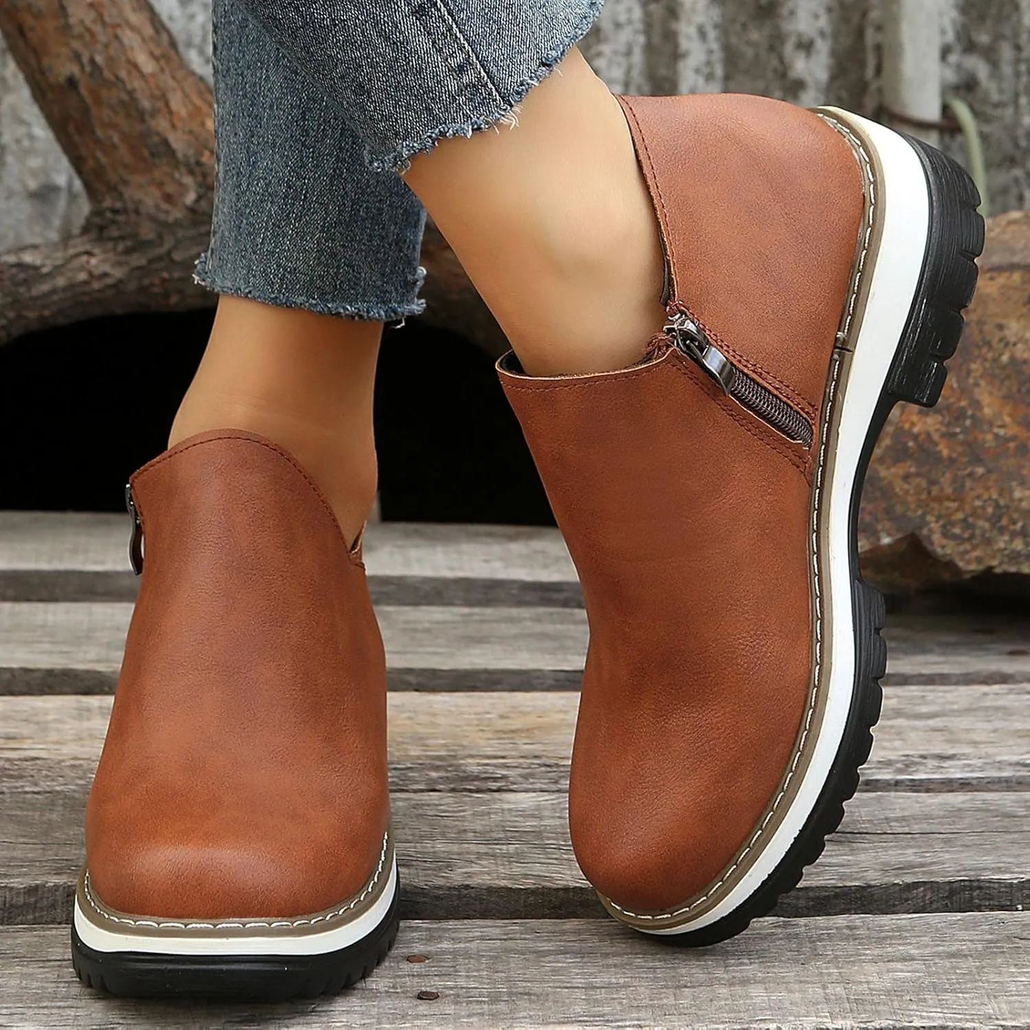 Womens Booties Low Heel Black Western Boots Women Womens Wide Ankle Boots Chelsea Boots Women Ankle Boots Men Work Black Leather Ankle Boots for Women Pointed Toe Low Heel