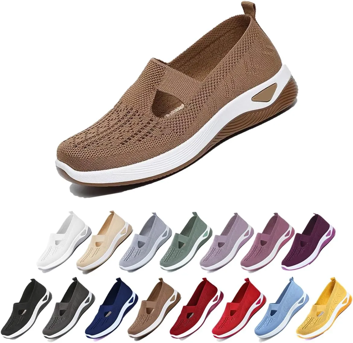Women's Orthopedic Breathable Soft Shoes Breathable Mesh Slip-On Loafers with Arch Support & Comfort Platform for All-Day Wear