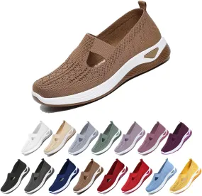 Women's Orthopedic Breathable Soft Shoes Breathable Mesh Slip-On Loafers with Arch Support & Comfort Platform for All-Day Wear