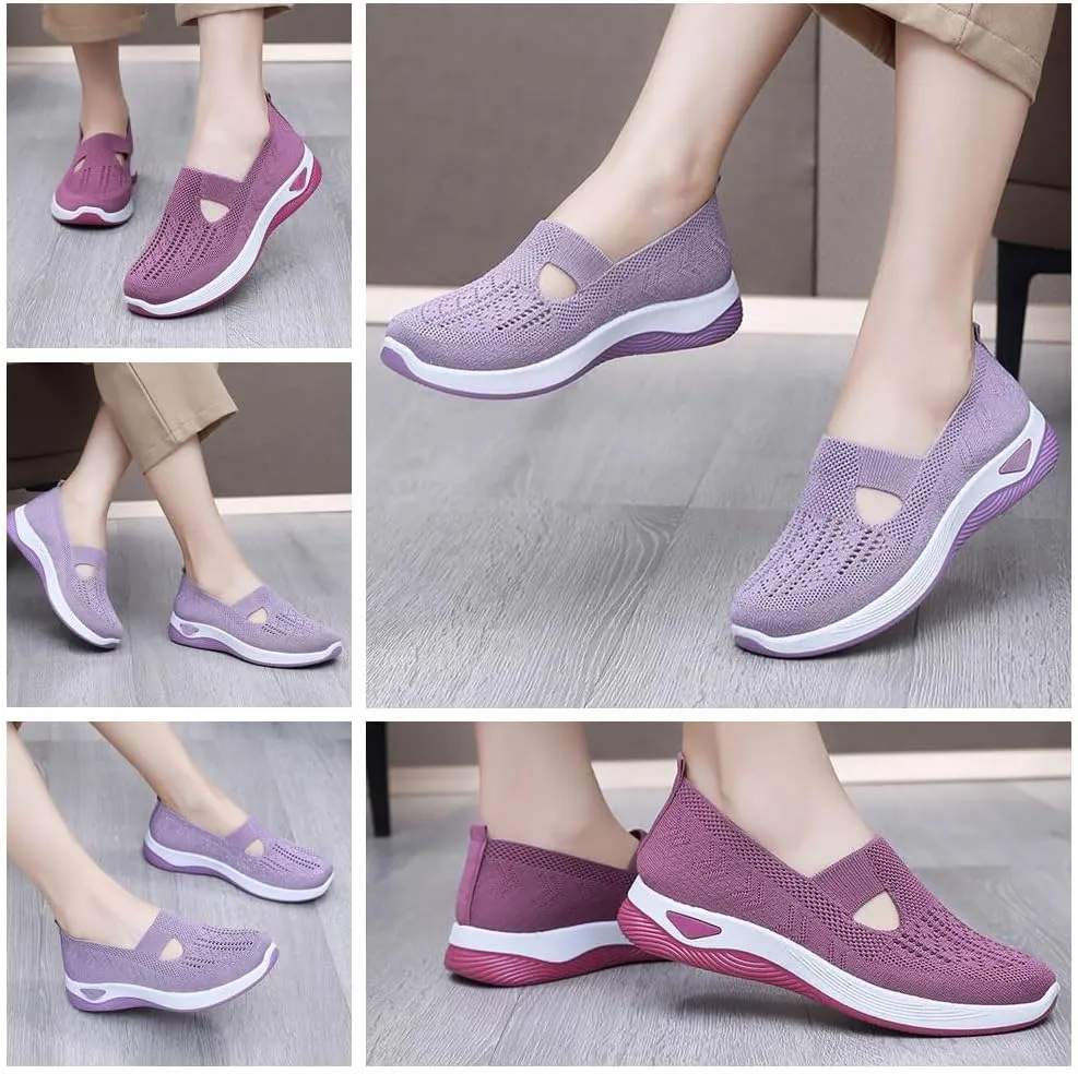Women's Orthopedic Breathable Soft Shoes Breathable Mesh Slip-On Loafers with Arch Support & Comfort Platform for All-Day Wear