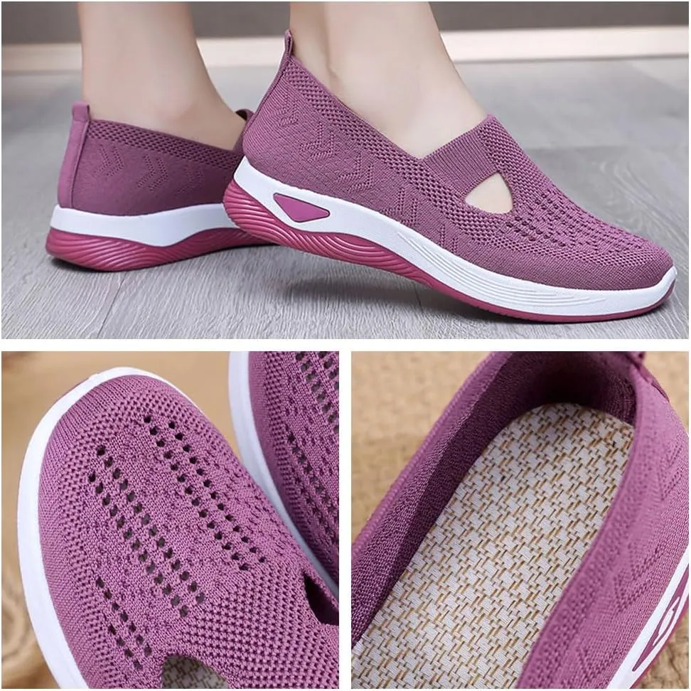 Women's Orthopedic Breathable Soft Shoes Breathable Mesh Slip-On Loafers with Arch Support & Comfort Platform for All-Day Wear