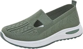 Women's Woven Orthopedic Breathable Soft Walking Tennis Shoes Womens Wide Feet Casual Work Shoes Walking Sneakers Slip On Tennis Shoe Trainers Shoe
